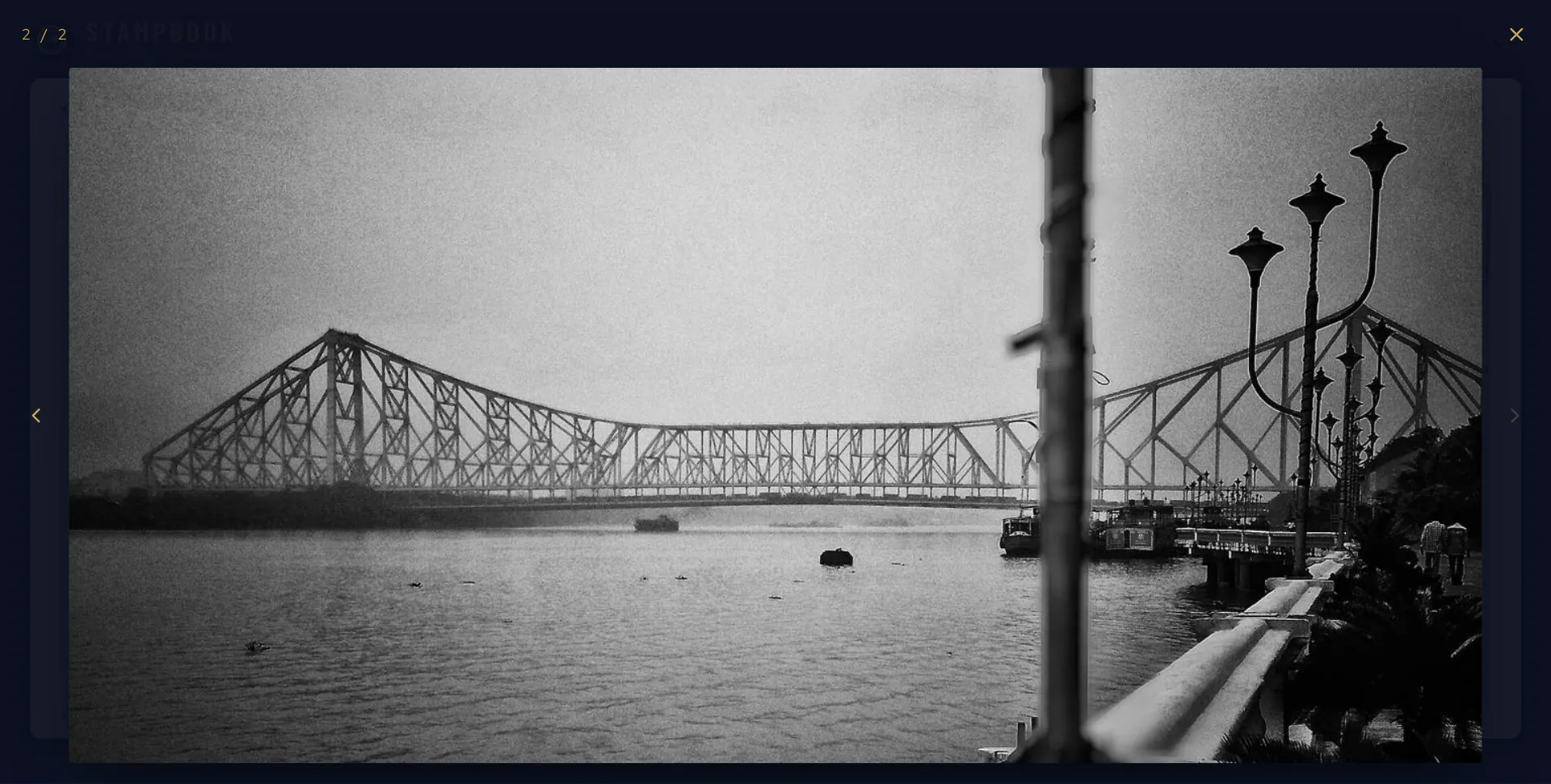 A photo of Howrah Bridge open full screen from the Kolkata entry